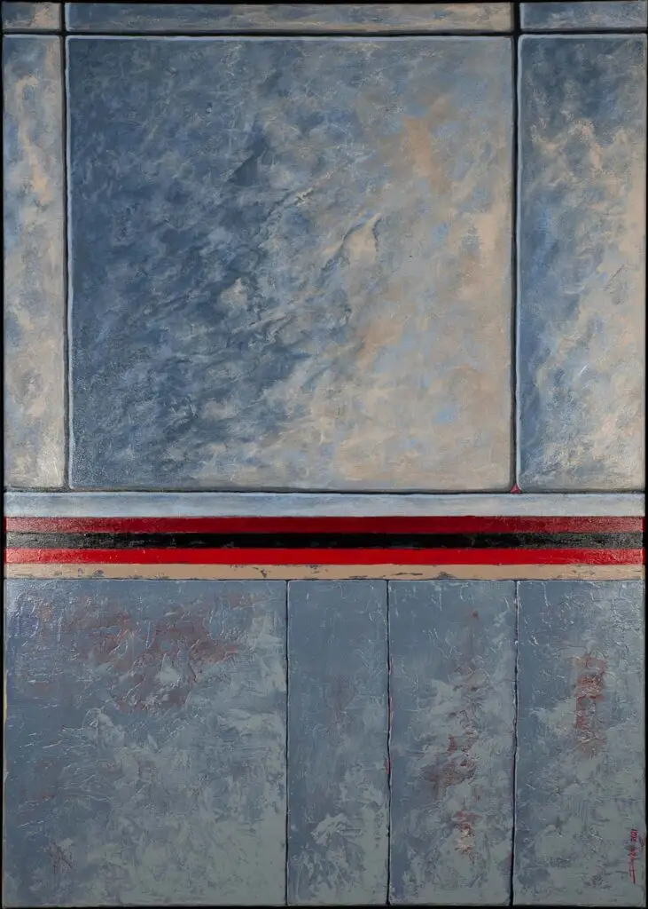 Abstract schilderij van Venetië. De sfeer en kleuren geven een indruk van Venetië