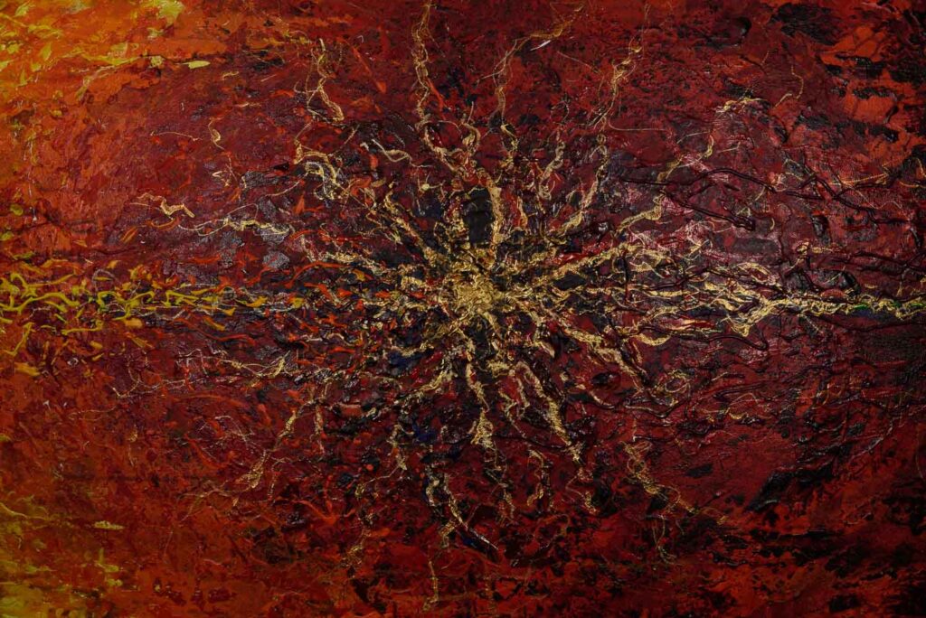 Detail 1 van het abstracte schilderij Brein 2