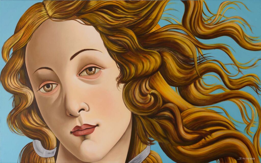 Detail van het schilderij De geboorte van Venus van Botticelli