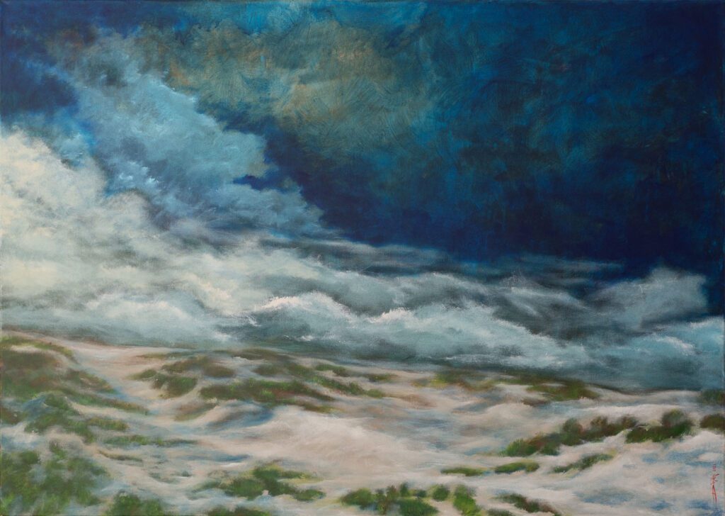 Landscape painting Storm at sea