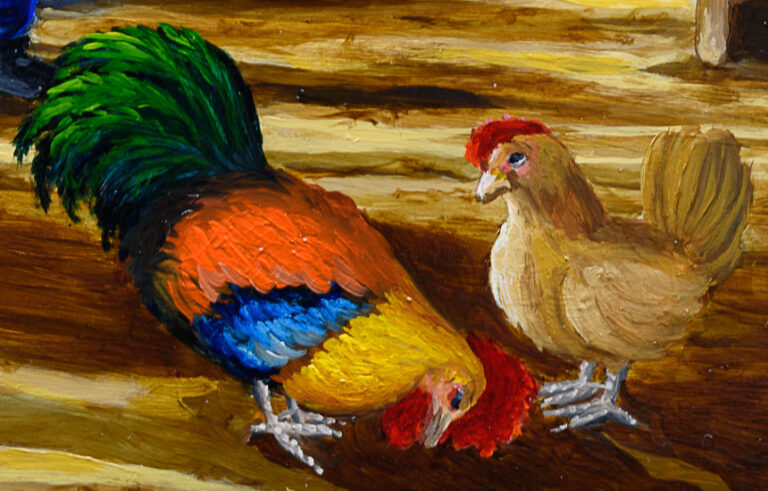 1e detail van het schilderij à la Jan van Ravenswaaij. Door Dimitri Habich kunstenaar