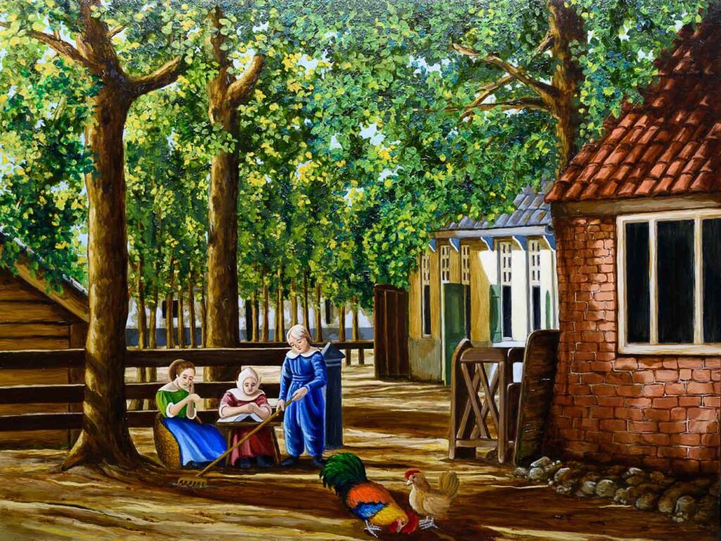 By fine art painter Dimitri Habich Scene after Van Ravenswaaij.