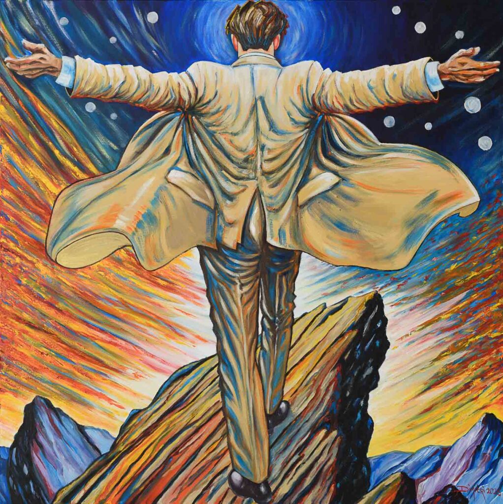 By fine art painter Dimitri Habich - Man on a mountaintop