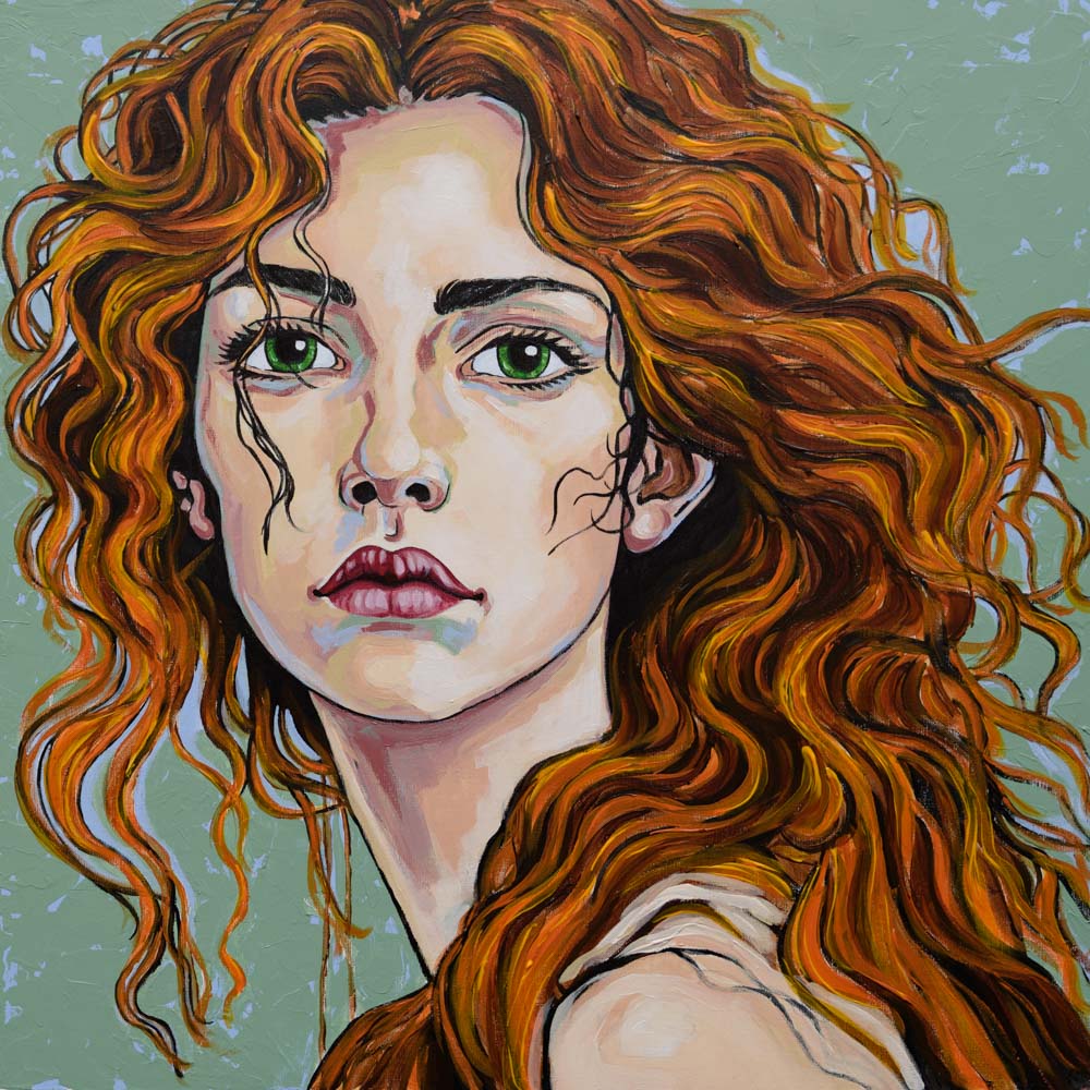 Schilderij uit de serie Vrouw van Dimitri Habich. Het is Vrouw 2: Onbevangen