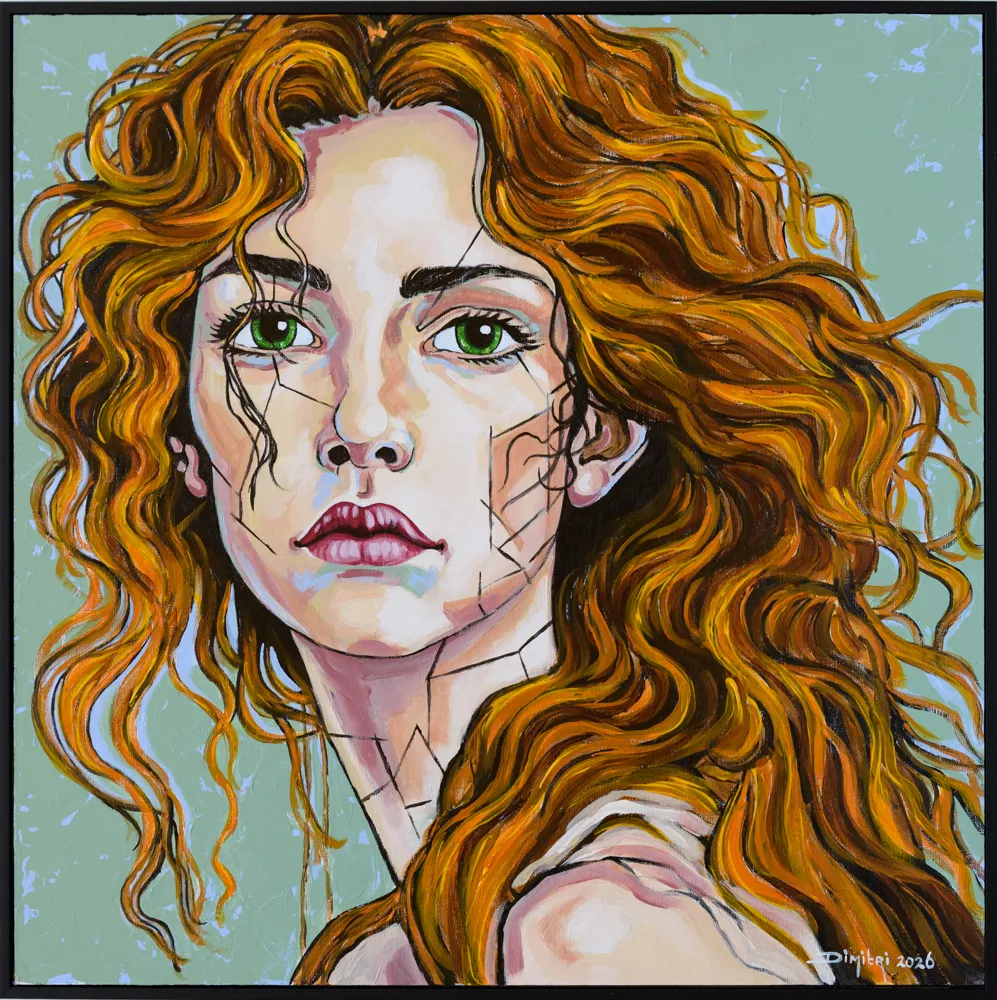 Schilderij uit de serie Vrouw van Dimitri Habich. Het is Vrouw 2: Onbevangen